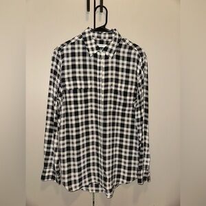 EQUIPMENT Femme Signature 100% Silk Plaid Blouse Button Front Size S/P